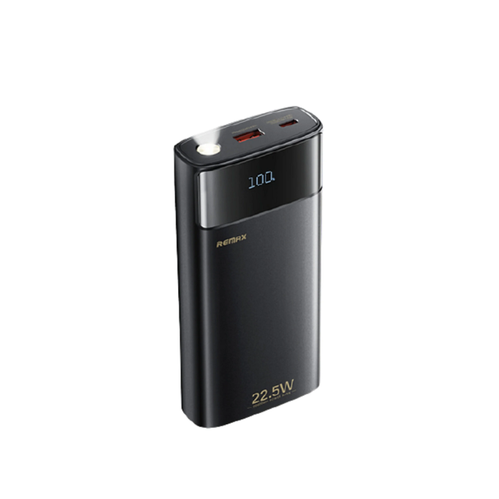 Зовнішній акумулятор REMAX 20+22.5 LED Flashlight Fast Charging Cables Power Bank 20000mAh FC-12 Black