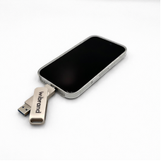 Портативний SSD Wibrand Wolf 2TB USB 3.2 Gen.2 Type-C/Type-A Read/Write 1000MB/s Silver