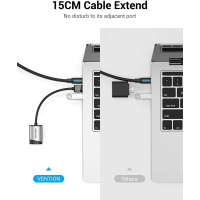 Адаптер Vention USB External Sound Card 0.15M Gray Metal Type (CDKHB)
