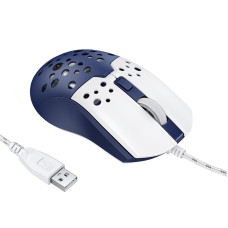 Маніпулятор миша HOCO GM51 Sky luminous gaming wired mouse white＆blue