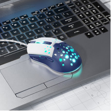 Маніпулятор миша HOCO GM51 Sky luminous gaming wired mouse white＆blue