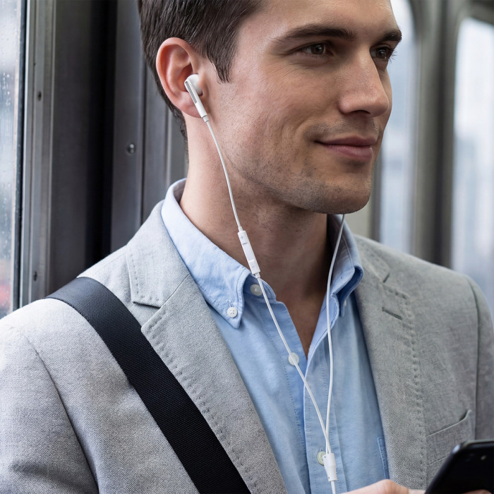 Навушники ACEFAST L14 3.5mm semi-in-ear wired earphones with mic White