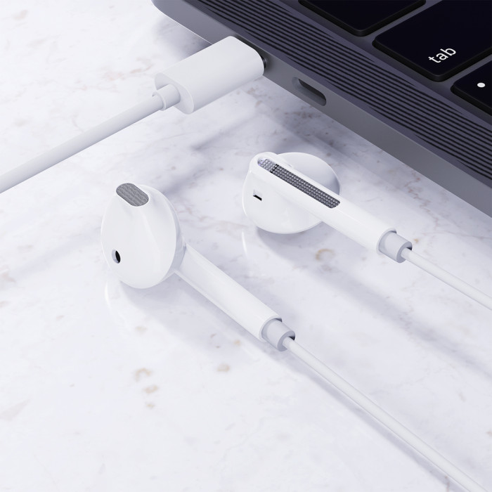 Навушники ACEFAST L13 USB-C semi-in-ear wired earphones with mic White