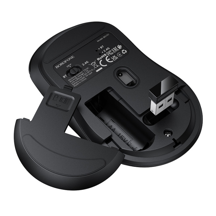 Маніпулятор миша BOROFONE BG151 Cielo dual-mode wireless mouse Black