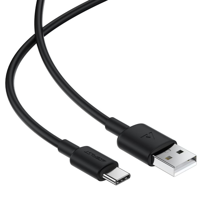 Кабель ACEFAST C25-04 USB-A to USB-C silicone charging data cable Black