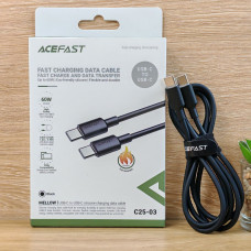 Кабель ACEFAST C25-03 USB-C to USB-C silicone charging data cable Black