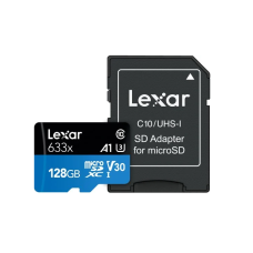 Карта пам'яті microSDXC (UHS-1 U3) Lexar High-Performance 633x 128Gb class 10 V30 A1 (100Mb/s) Blue Series (adapter SD)