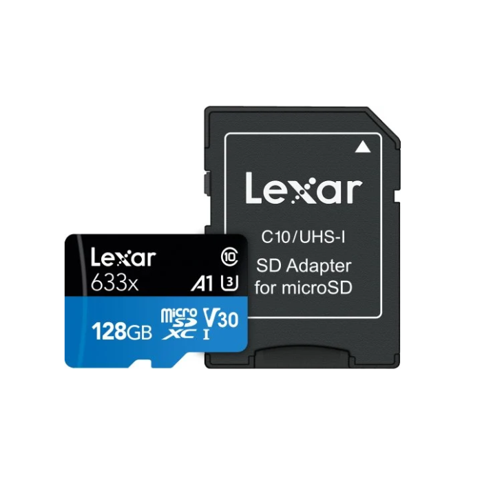 Карта пам'яті microSDXC (UHS-1 U3) Lexar High-Performance 633x 128Gb class 10 V30 A1 (100Mb/s) Blue Series (adapter SD)