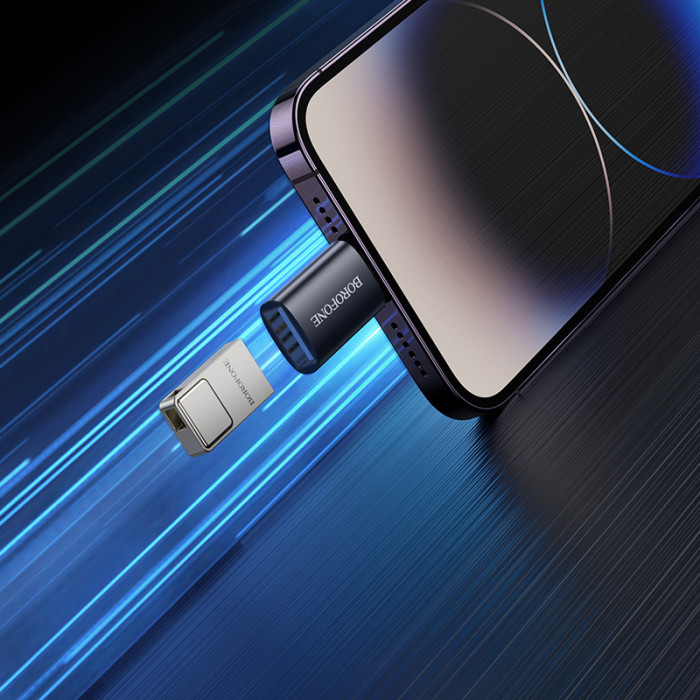 Адаптер BOROFONE BV26 iP male to USB female USB2.0 adapter Black