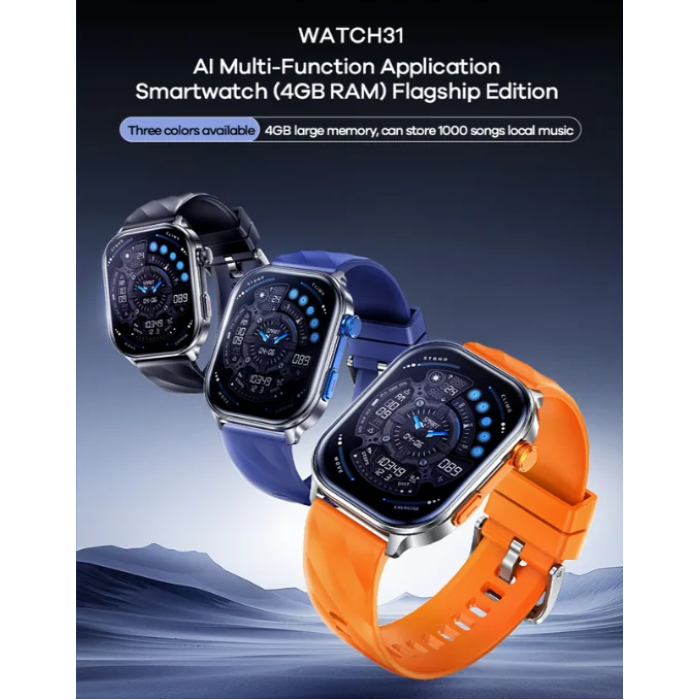 Смарт-годинник REMAX AI WATCH 31 (4GB RAM) 51mm. 400 mAh. IP68 Blue
