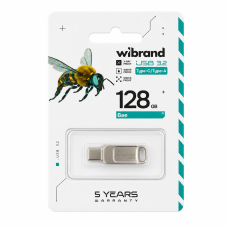Флеш-накопичувач Wibrand USB 3.2 Gen1 Bee 128GB USB Type-A/USB Type-C Silver