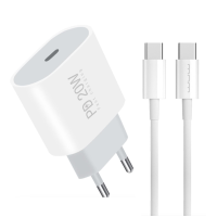 Мережевий зарядний пристрій з кабелем WUW-T79L PD 20W USB C charger with type c to type c cable