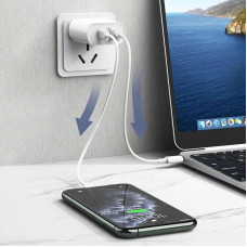 Мережевий зарядний пристрій REMAX Jane Series QC3.0+PD 20W GaN Fast Charger  RP-U37 EU-White