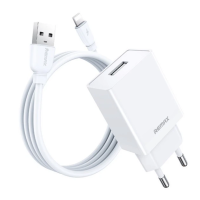 Мережевий зарядний пристрій з кабелем REMAX Kiddy Series 2.4A RP-Charger Set with Cable U95 IPH