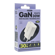 Мережевий зарядний пристрій REMAX GaN Fast Charger 1C U187-C30W EU