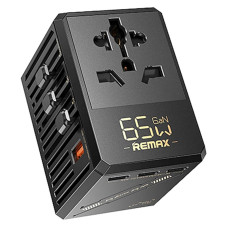 Мережевий зарядний пристрій REMAX 65W 1A4C Multifunctional GaN Fast Charger RP-U191 Black