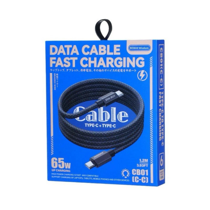 Кабель REMAX Phantom aluminum alloy light fast charging braided data cable 1.2M CB01(C-C)