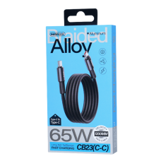 Кабель REMAX WindSpeed Series Fast charging aluminum alloy braided data cable 1.2M  CB25/CB23 (C-C) 65W -  Black