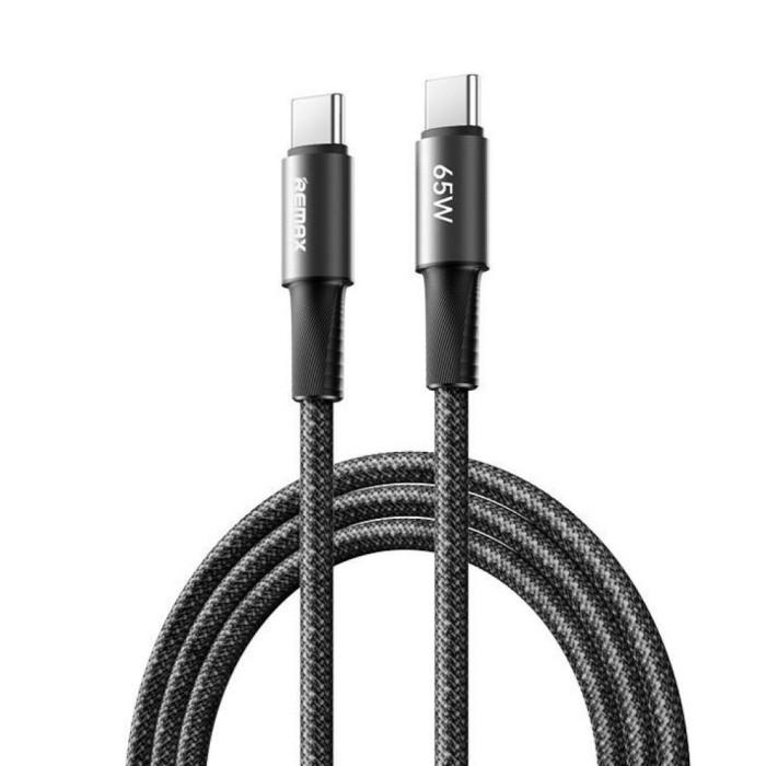 Кабель REMAX WindSpeed Series Fast charging aluminum alloy braided data cable 1.2M CB25/CB23 (C-C) 65W - Black