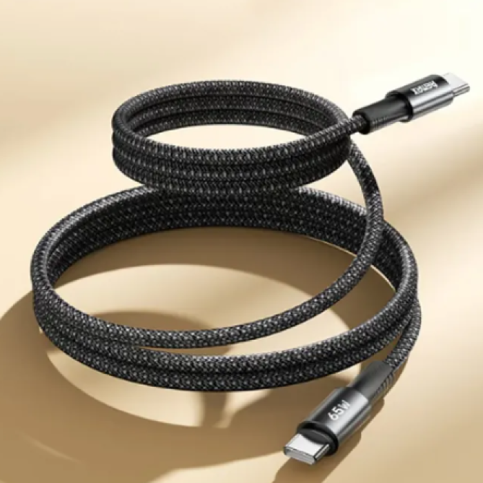 Кабель REMAX WindSpeed Series Fast charging aluminum alloy braided data cable 1.2M CB25/CB23 (C-C) 65W - Black