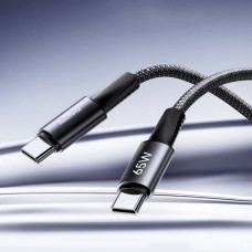 Кабель REMAX WindSpeed Series Fast charging aluminum alloy braided data cable 1.2M  CB25/CB23 (C-C) 65W -  Black