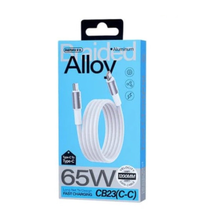 Кабель REMAX WindSpeed Series Fast charging aluminum alloy braided data cable 1.2M CB25/CB23 (C-C) 65W - White