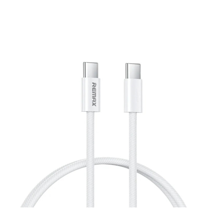 Кабель REMAX Chelectricy Series 65W PD Fast Charging Braided Data Cable RC-C010 C-C White