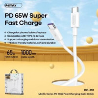 Кабель REMAX  Marlik Series PD 65W Fast Charging Cable RC-191 C-C  Type C-Type C-White