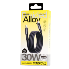 Кабель REMAX WindSpeed Series Fast charging aluminum alloy braided data cable CB25 (C-L)  30W - Black 1.2M