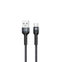 Кабель REMAX Jany Series Aluminum Alloy Braided 2.4A data cable RC-124m/i/a Type-C-Black