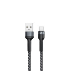 Кабель REMAX Jany Series Aluminum Alloy Braided 2.4A data cable RC-124m/i/a Type-C-Black
