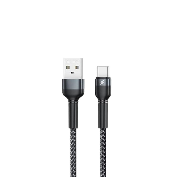 Кабель REMAX Jany Series Aluminum Alloy Braided 2.4A data cable RC-124m/i/a Type-C-Black