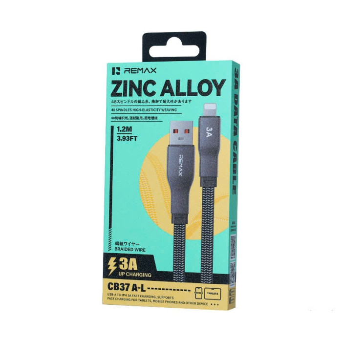 Кабель REMAX Pisces Series Zinc Alloy Braided Data Cable CB37 1.2M (A-L)-3A