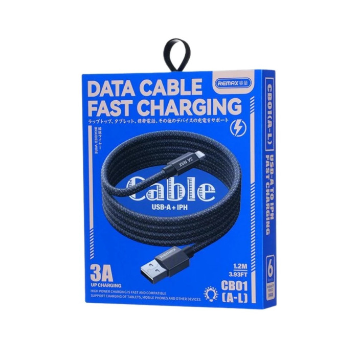 Кабель REMAX Phantom aluminum alloy light fast charging braided data cable 1.2M CB01(A-L)
