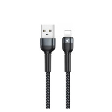 Кабель REMAX Jany Series Aluminum Alloy Braided 2.4A data cable RC-124m/i/a Lightning-Black