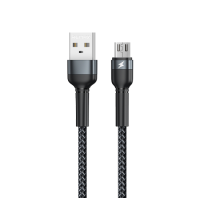 Кабель REMAX Jany Series Aluminum Alloy Braided 2.4A data cable RC-124m/i/a Micro-Black
