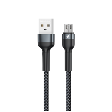 Кабель REMAX Jany Series Aluminum Alloy Braided 2.4A data cable RC-124m/i/a Micro-Black