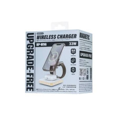 Бездротовий зарядний пристрій REMAX 33W Multifunctional 3-in-1 Wireless Charger with Light RP-W96 White