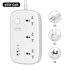 Мережевий фільтр Profit SC3416 PD QC3.0, 65W 2Type-C+2USB, кабель 2 м. (Білий)