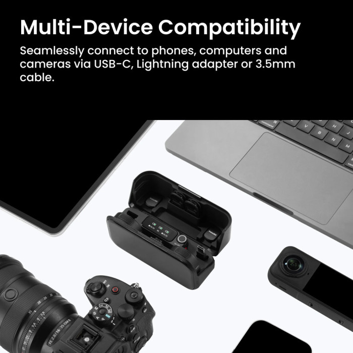 Бездротова мікрофонна система Insta360 Mic Pro (2TX+1RX)