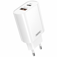 Мережевий зарядний пристрій з кабелем REMAX Jane Series QC3.0+PD 20W GaN Fast Charger set c-l RP-U37 EU-White