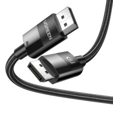 Кабель UGREEN DP114 DP Male to Male DP1.4 8K Round Cable ABS Shell Braid 1.5m (Black) (UGR-80391)