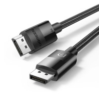 Кабель UGREEN DP114 DP Male to Male DP1.4 8K Round Cable ABS Shell Braid 1.5m (Black) (UGR-80391)