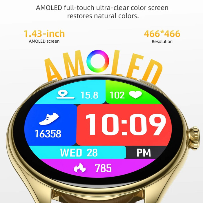 Смарт-годинник HOCO Y22 AMOLED 36mm. 200 mAh. IP67 Silver