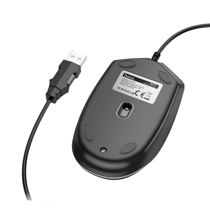 Миша HOCO GM37 Wonderful gaming luminous wired mouse Black