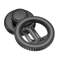 Автотримач для телефона HOCO H77 View folding magnetic ring car holder (center console) Black Metal Gray