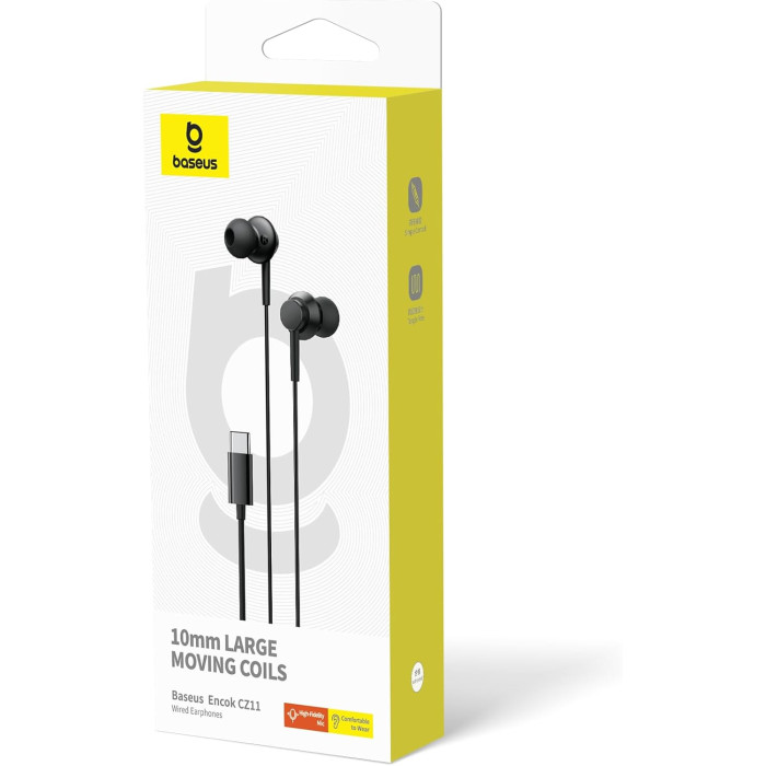Навушники дротові Baseus Encok CZ11 (Type-C) Black