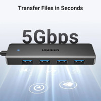 USB-хаб UGREEN 4-Port USB 3.0 Hub 0.15m