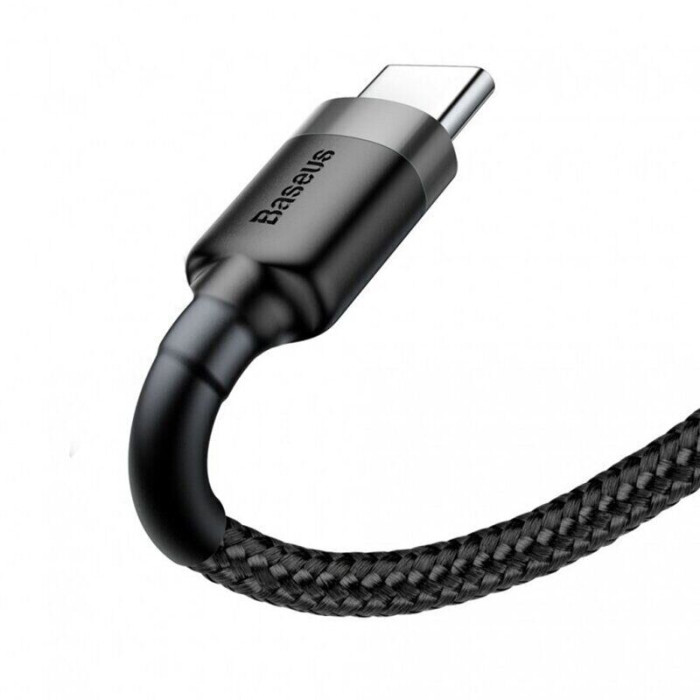 Кабель Baseus cafule Cable USB For Type-C 2A 3m Gray+Black