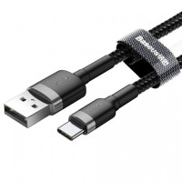 Кабель Baseus cafule Cable USB For Type-C 2A 3m Gray+Black